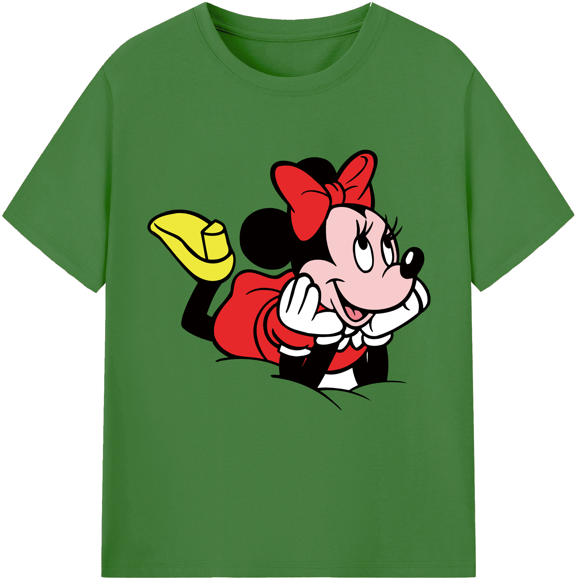（画像用） ミッキーマウス Mickey Mouse レディースカジュアルプリントTシャツ（綿100％）